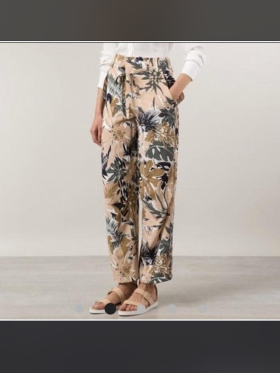 Pants - rag & bone Size 6 Victoria Tropical Print 100% Silk Pants Wide Leg Pants